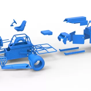 Vintage Dirt Modified stock car Version 5 while turning 1:25 - Model thumbnail 28