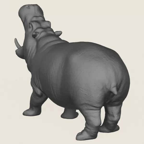 Hippopotamus Print Ready 3D Model - Model preview 5