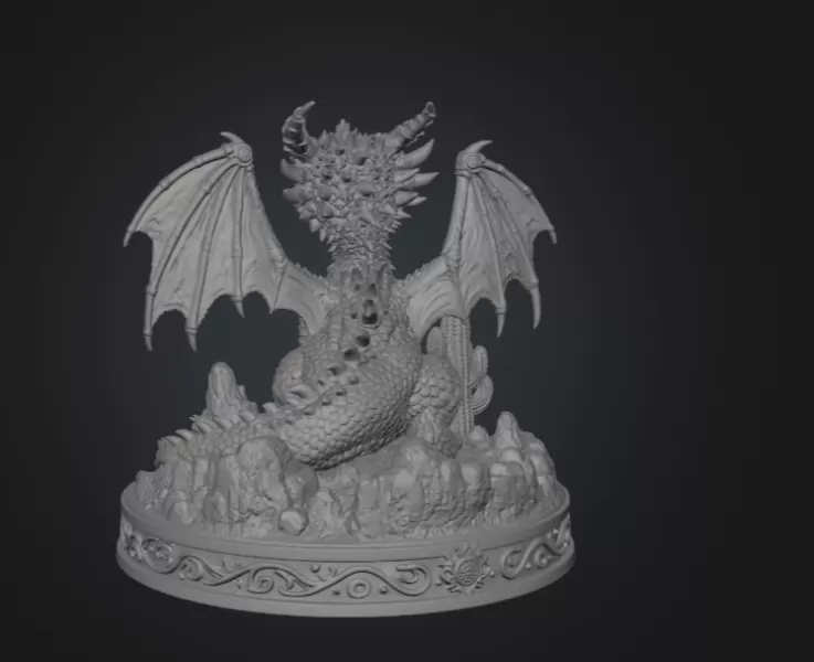Fantasy Desert Dragon STL File for 3D Printing - Model preview 9