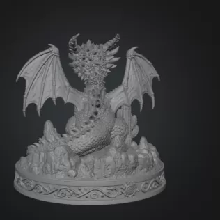 Fantasy Desert Dragon STL File for 3D Printing - Model thumbnail 9