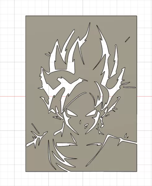 Silhouette San Goku Saiyan - Dragon Ball Wall art - Model preview 1