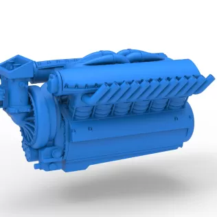 Engine V12 of Vintage Dragster Version 2 Scale 1:25