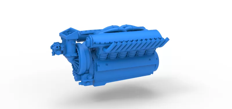 Engine V12 of Vintage Dragster Version 2 Scale 1:25 - Model preview 1