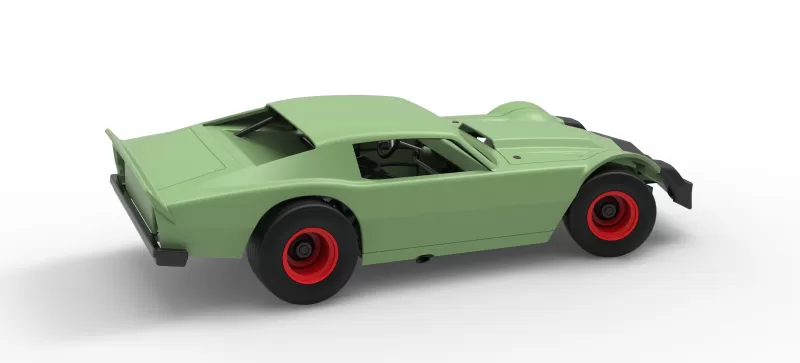 Vintage Dirt late model Race car Version 3 while turning 1:25 - Model preview 20