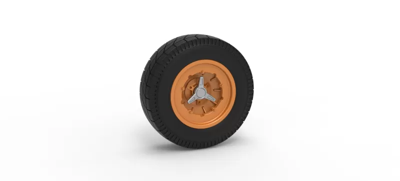 Wheel of Vintage Dirt race car V6 Scale 1:25 - Model preview 1