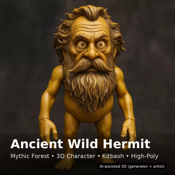 Woodland Gnome Collection (10 High-Poly Kitbash Characters) - Model preview 6