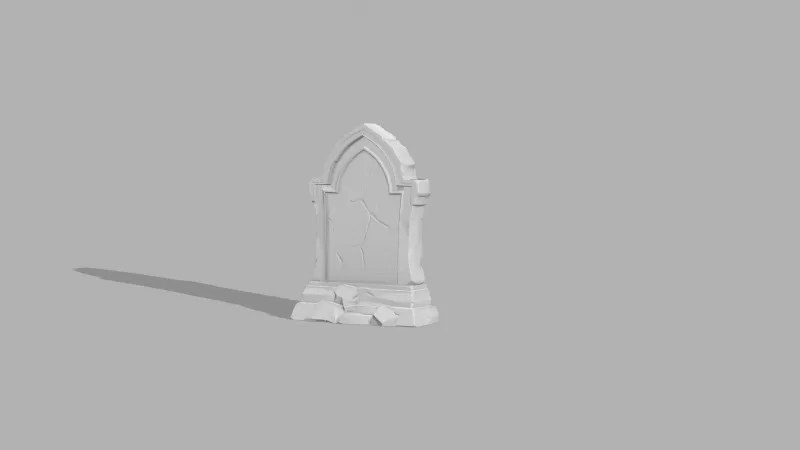 Gothic Tombstone - Halloween Grave Prop - Model preview 2