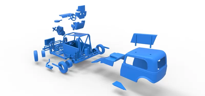 New Zealand Ministock car while turning Scale 1:25 - Model preview 29