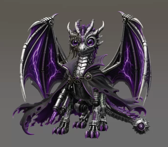 Shadow Mecha Dragon STL File for 3D Print - Model preview 6