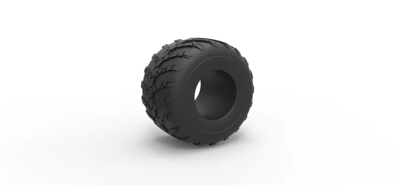 Monster Jam tire 34 Scale 1:25 - Model preview 1