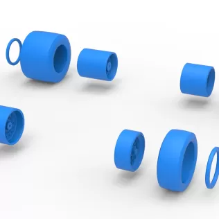 Wheel Set of Vintage Pavement Silver Crown Car Scale 1:25 - Model thumbnail 10