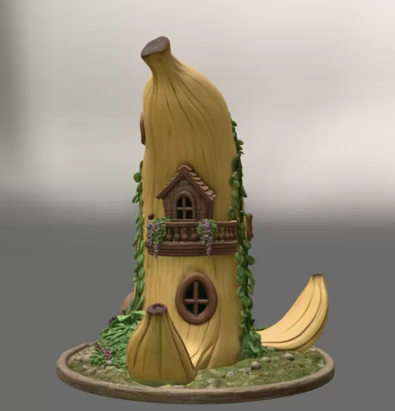 Banana Fantasy House STL File for 3D Printing - Model preview 5