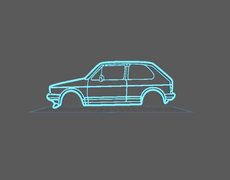 Wolkswagen - Golf Mk1 Wall Art - Model preview 2