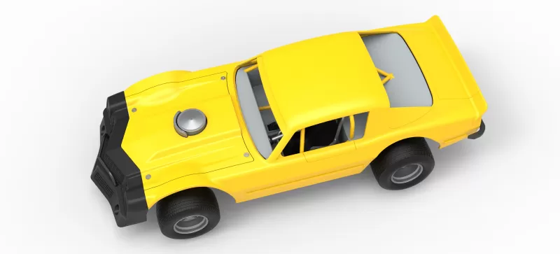 Vintage Dirt late model Race car Version 2 Scale 1:25 - Model preview 4