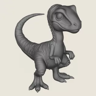 Raptor Toy Print Ready 3D Model - Model thumbnail 4