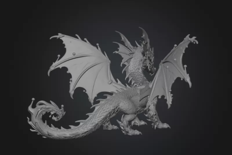 🌊 Frostwave Water Dragon STL File for 3D Print - Model preview 14