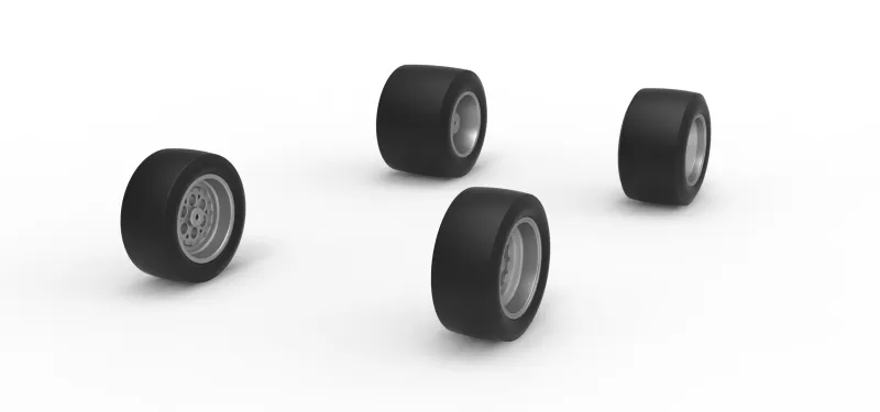 Wheel Set of Pavement Silver Crown Car Version 2 Scale 1:25 - Model preview 2