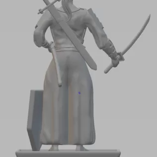 A 3D printed samurai-class board game figurine - Model thumbnail 2