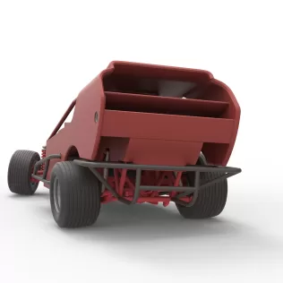 Vintage Dirt Modified stock car Version 4 while turning 1:25 - Model thumbnail 15