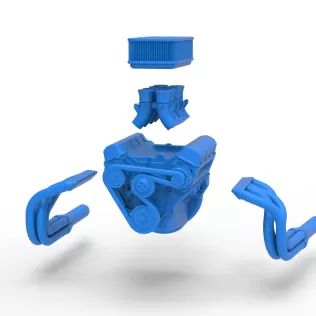 Engine of Silver Crown Car Scale 1:25 - Model thumbnail 18