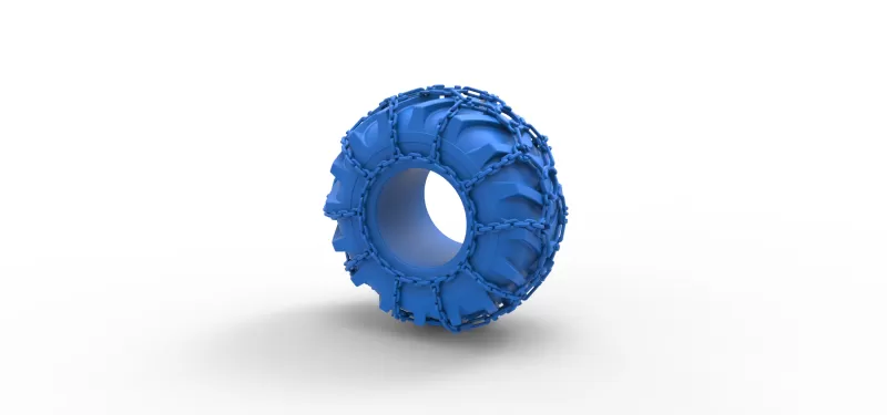 Tire of Timberjack with chains Scale 1:25 - Model preview 10