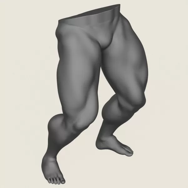 Muscular Man Leg Pose 09 - Model preview 4