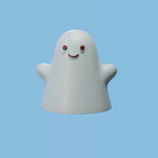 Chibi Ghost STL 3D Printed Mold - Model preview 1