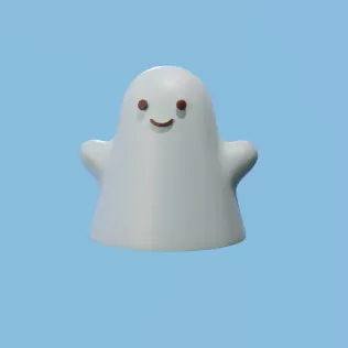 Chibi Ghost STL 3D Printed Mold - Model thumbnail 1