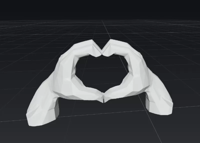 Manos formando un corazón – Escultura decorativa 3D | Insomnia3D - Model preview 2
