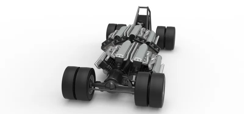 Vintage AWD Dragster Base Scale 1:25 - Model preview 5