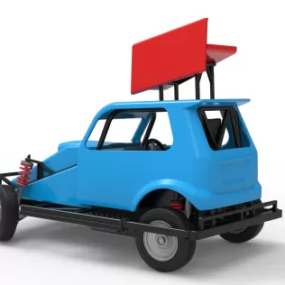 New Zealand Ministock car while turning Version 3 Scale 1:25 - Model thumbnail 12