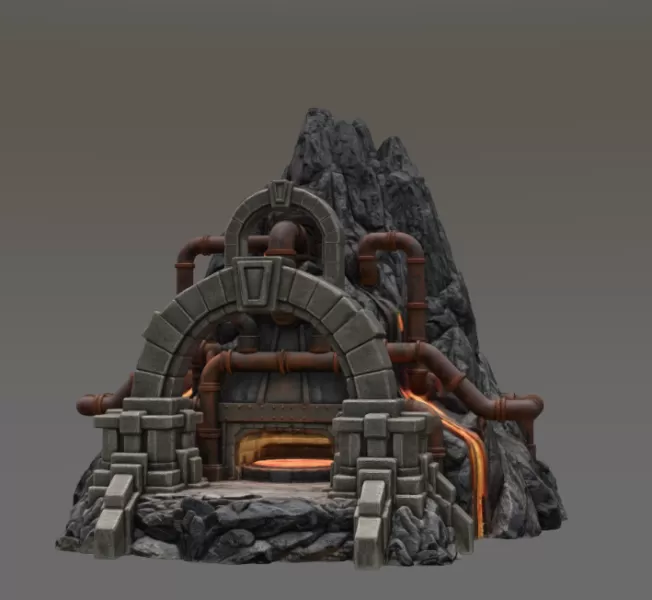 Dwarven Lava Forge STL File for 3D Print - Model preview 4