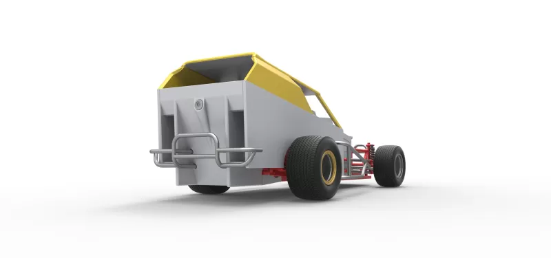 Vintage Dirt Modified stock car Version 7 Scale 1:25 - Model preview 19