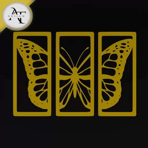 Butterfly - Silhouette - 2D Wall Art Decor - Model preview 1