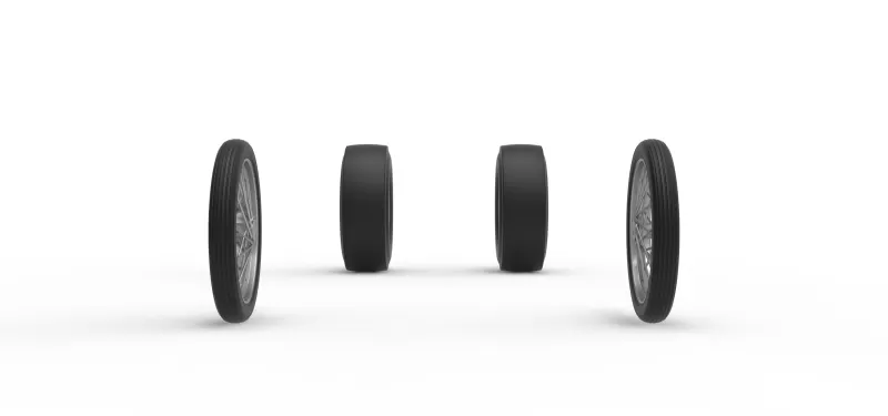 Wheel Set of Vintage Front engine dragster V8 Scale 1:25 - Model preview 4