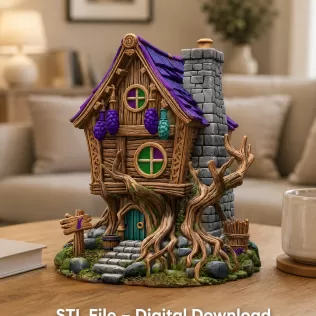 Enchanted Vineyard Cottage STL File for 3D Print - Model thumbnail 2