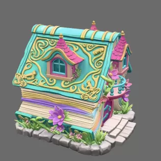 Enchanted Storybook Cottage STL File 3D Printable - Model thumbnail 6