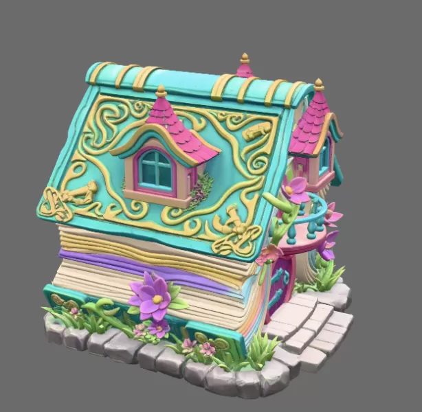 Enchanted Storybook Cottage STL File 3D Printable - Model preview 6