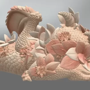 Peach Baby Blossom Dragon STL File for 3D Print - Model thumbnail 9