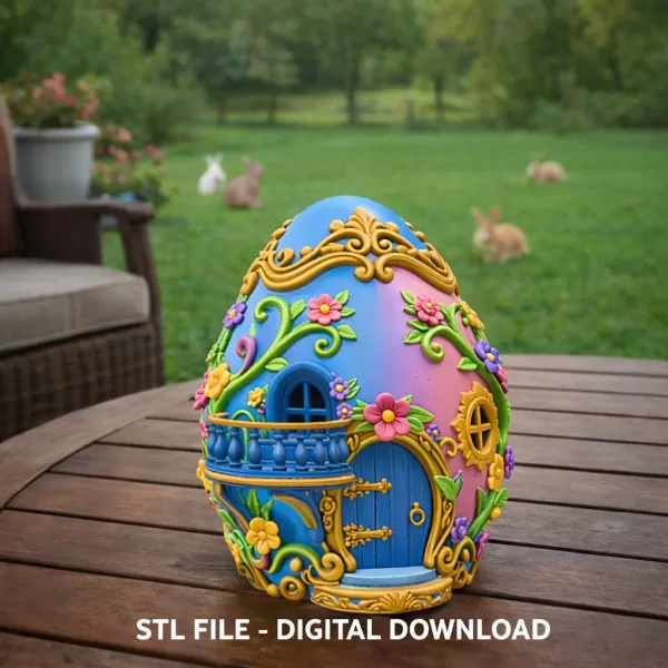 Fantasy Egg House – STL File 3D Printable - Model preview 1