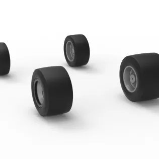 Wheel Set of Vintage Pavement Silver Crown Car Scale 1:25 - Model thumbnail 8