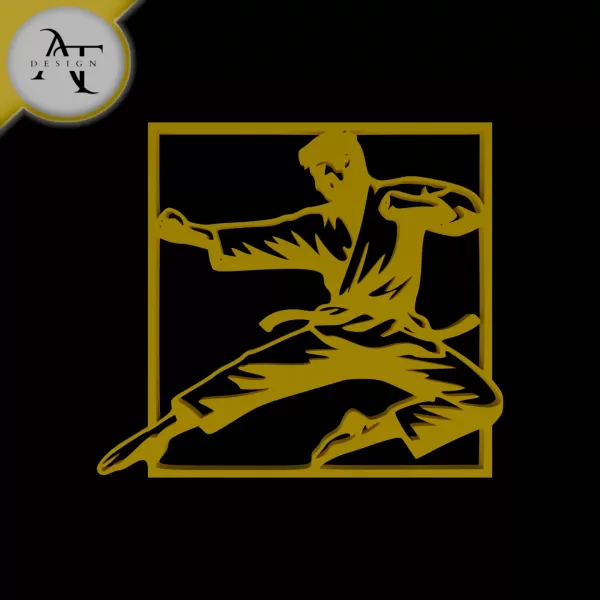 Karate fighter - Silhouette - 2D Wall Art Decor - Model preview 1