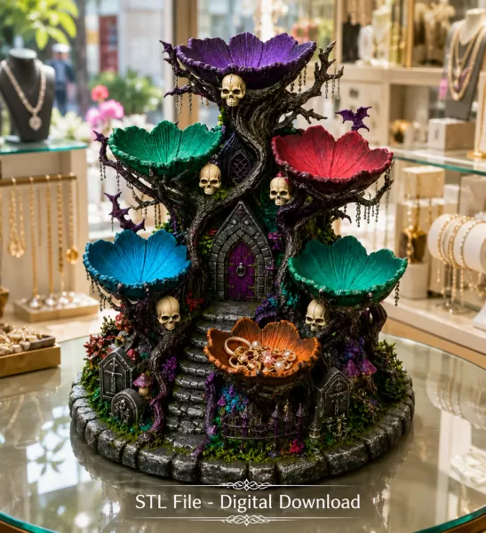 Haunted Hollow Gothic Organizer STL File for 3D Print - Model preview 1
