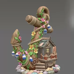 Anchor Fairy House STL File for 3D Print - Model thumbnail 7