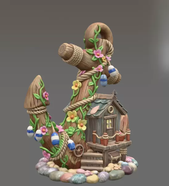 Anchor Fairy House STL File for 3D Print - Model preview 7
