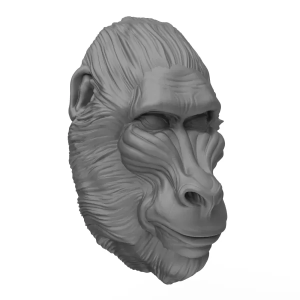 3D Printable Mandrill Face - Model preview 3
