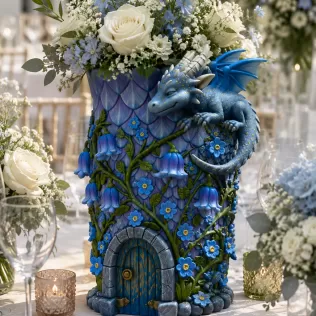Enchanted Dragon Flower Tower Vase - Model thumbnail 4