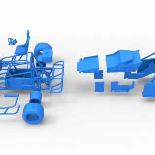 Vintage Dirt Modified stock car Version 3 while turning 1:25 - Model thumbnail 29