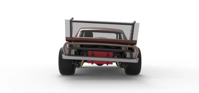 Vintage Semi-Late Model Stock Car while turning Scale 1:25 - Model preview 16