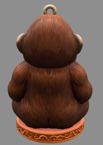 Cute Gorilla STL File – 3D Printable Valentine Figurine - Model preview 4